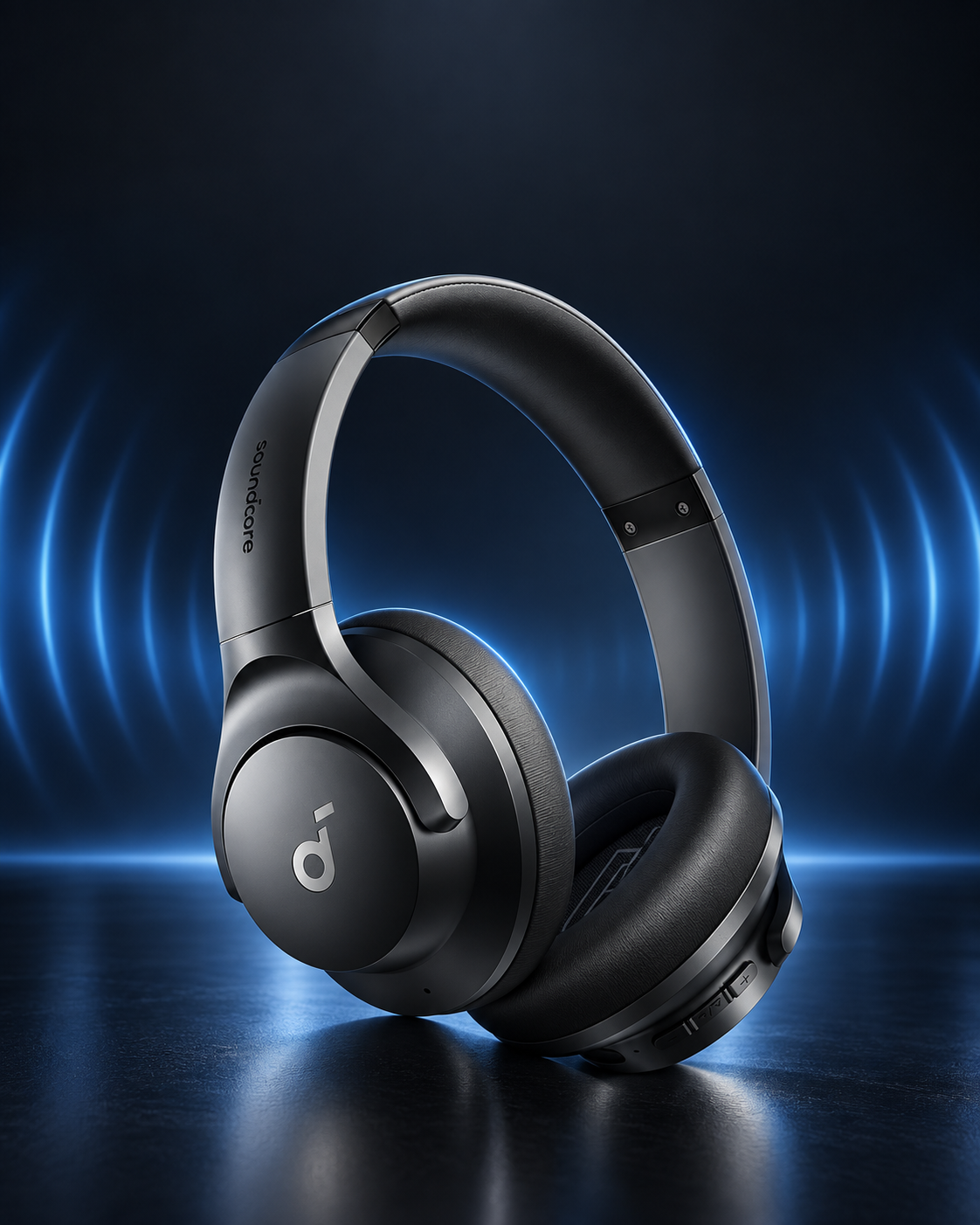 Soundcore Q20i preto em cenário Modern Tech